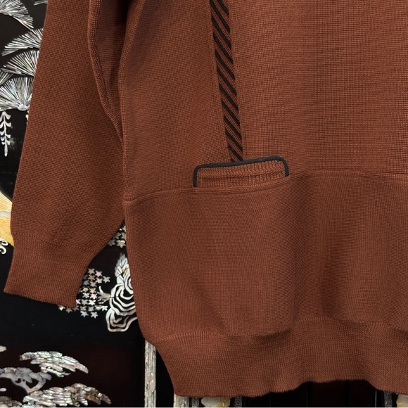 Vintage YOUXIA 100% Wool Brown Crew Neck Sweater XL/XXL - Picture 3 of 6